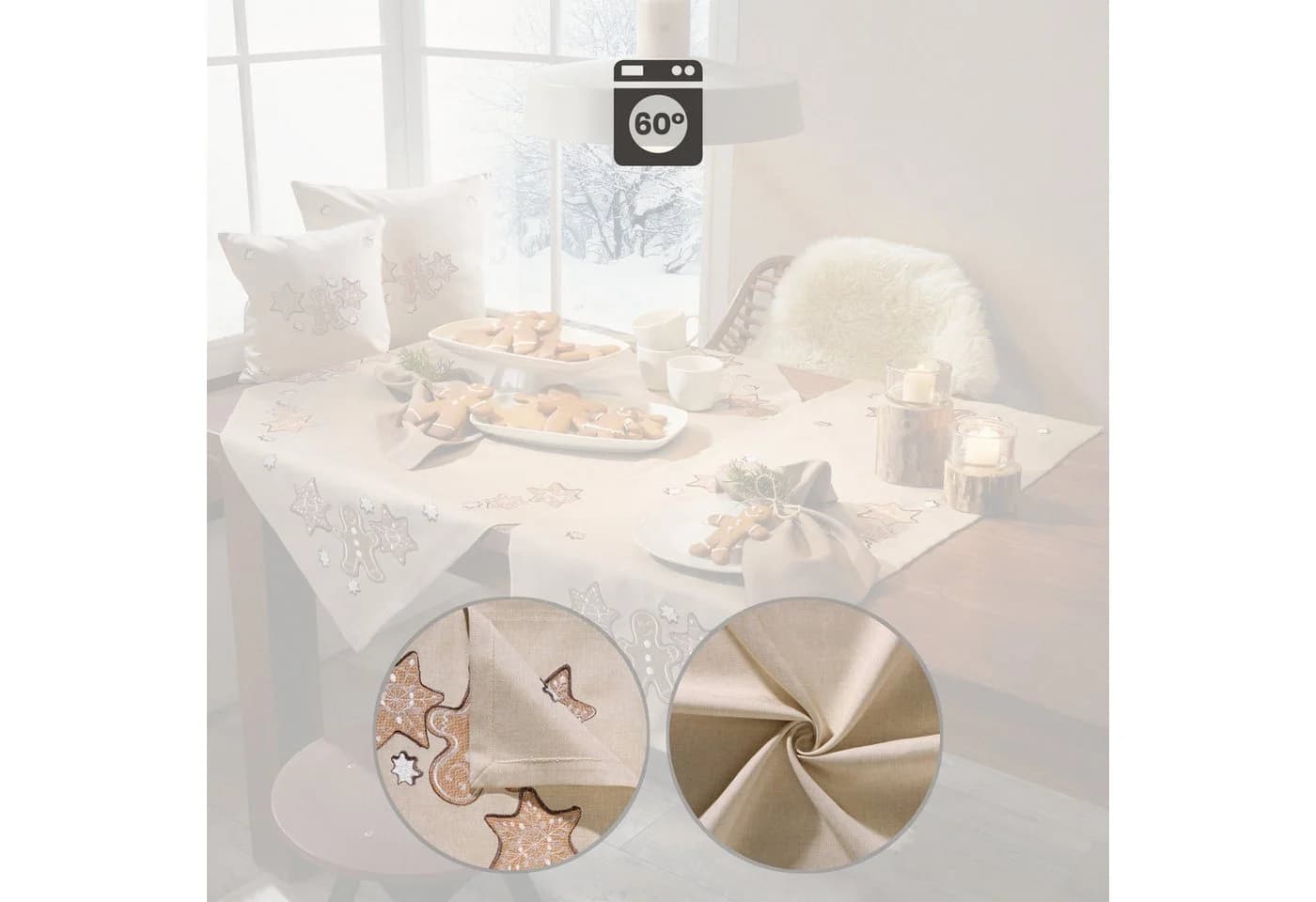 REDBEST Tischläufer Lebkuchen Motiv Sterne Polyester - Bild 3