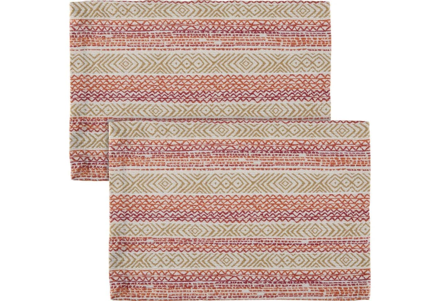 Erwin Müller Tischset 2er-Pack rot-taupe Grafik Design - Bild 2