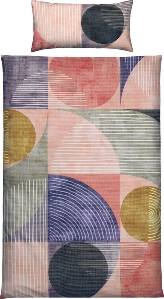 Erwin Müller Bettwäsche Mako-Satin Streifen/Kreise Grafik Bunt - Bild 2