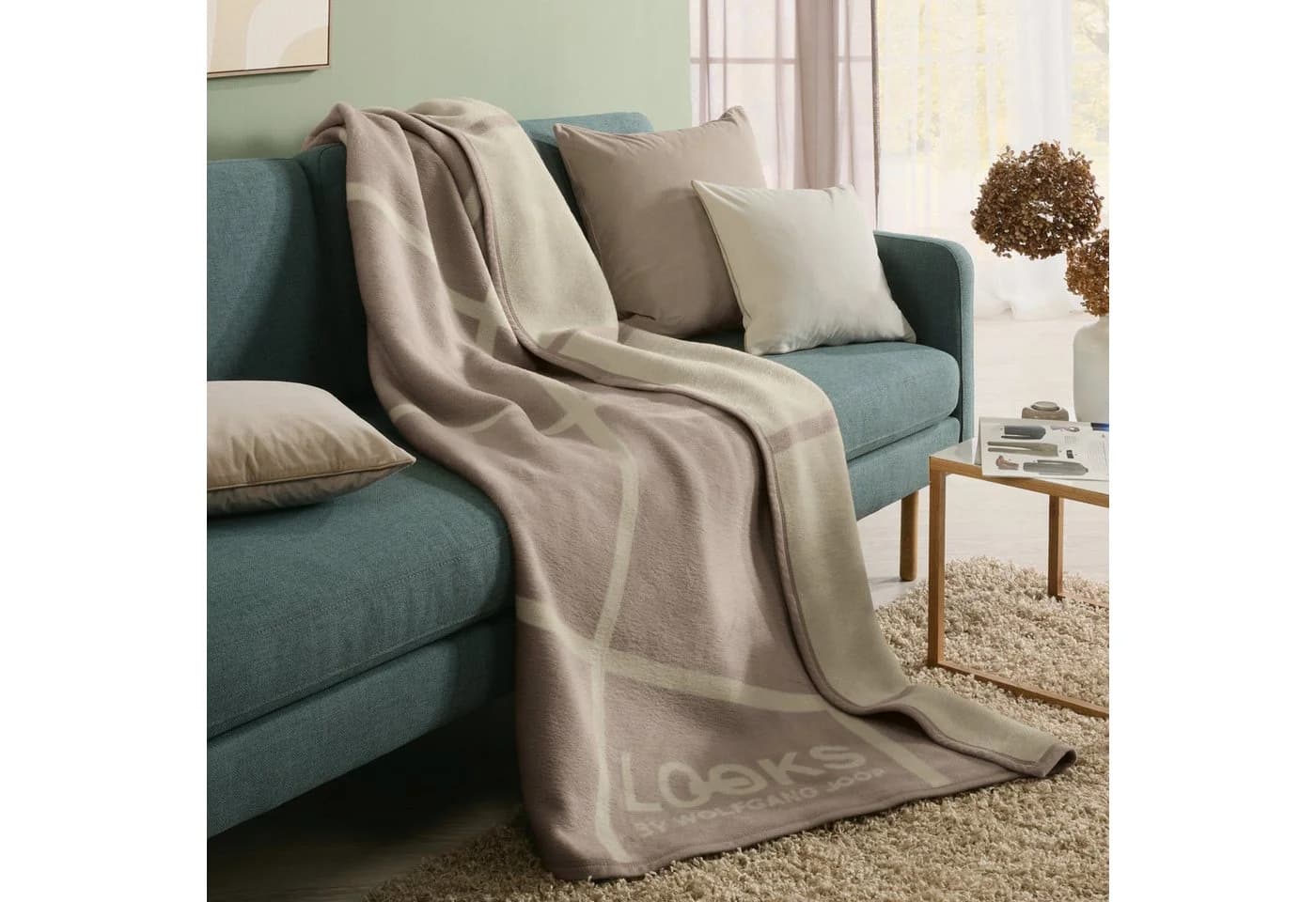 LOOKS by Wolfgang Joop Wohndecke 2er-Pack Karo Jacquard - Bild 3