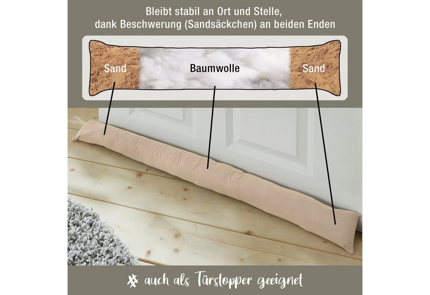 REDBEST Zugluftstopper Seattle 6er-Pack Baumwolle - Bild 4