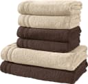 Erwin Müller Handtuch-Set 6-teilig Beige/Braun Walk-Frottier Uni Bild 2