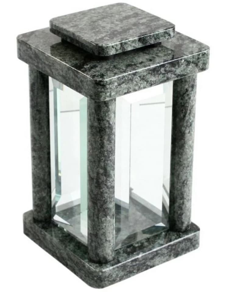 KOKA Grab-Lampe Granit Oliven Grün Friedhofs-Laterne - Bild 2