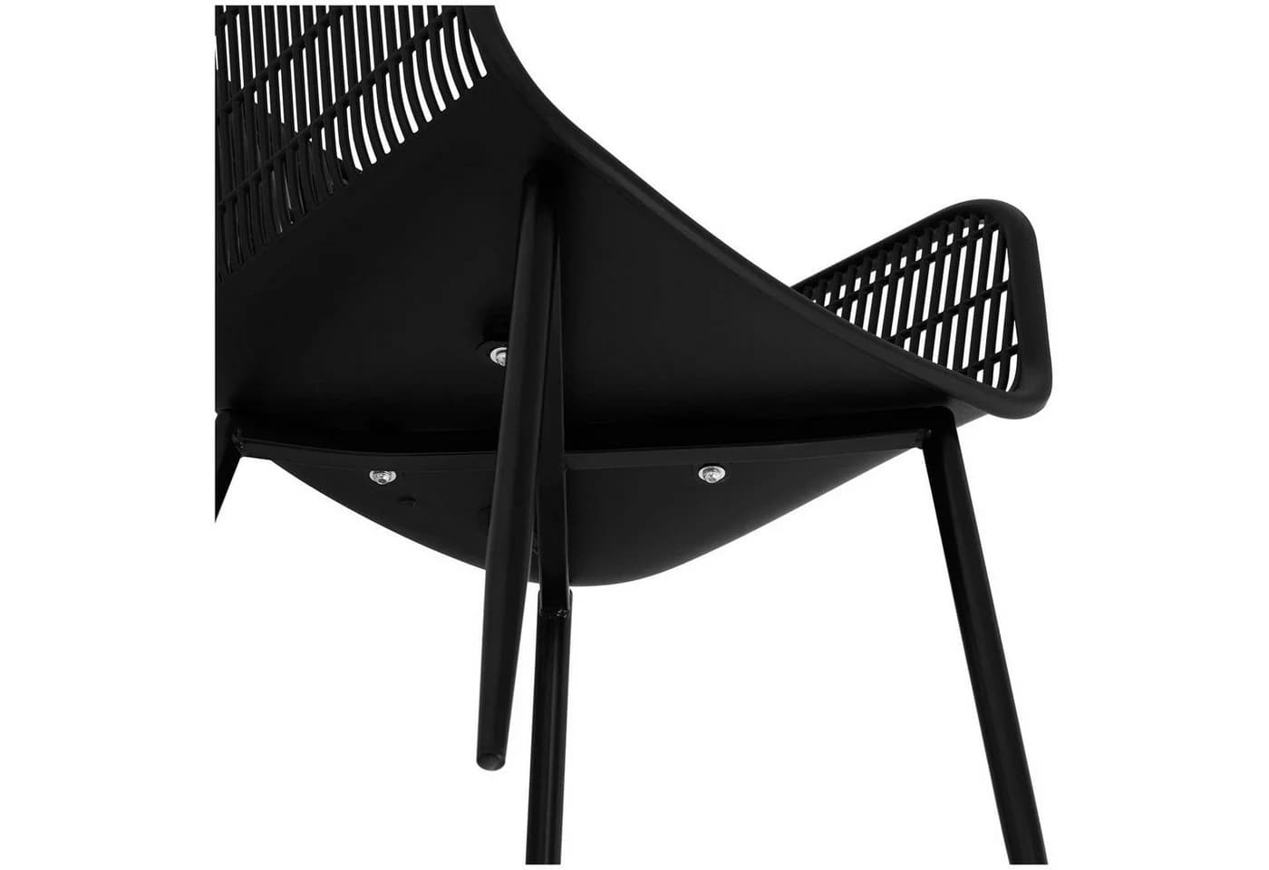 Fromm&Starck Esszimmerstuhl 2er Set Lehnstuhl Kunststoff Metallbeine 150 kg Schwarz