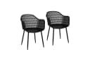 Fromm&Starck Esszimmerstuhl 2er Set Lehnstuhl Kunststoff Metallbeine 150 kg Schwarz Bild 2