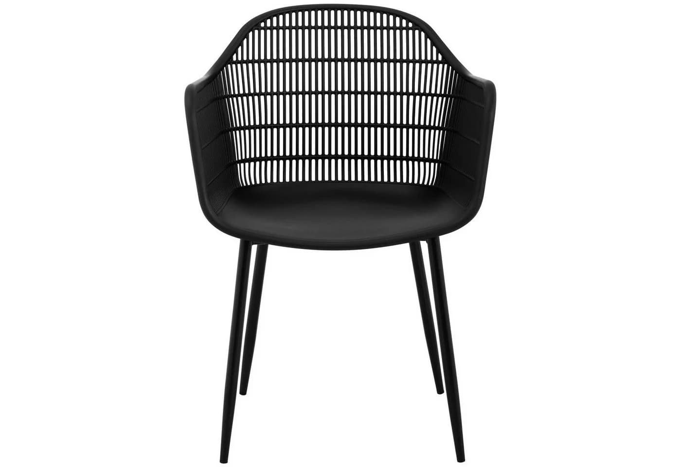 Fromm&Starck Esszimmerstuhl 2er Set Lehnstuhl Kunststoff Metallbeine 150 kg Schwarz - Bild 3