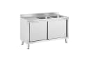 Royal Catering Spülenschrank Edelstahl 2 Becken Bild 2