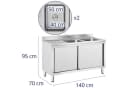 Royal Catering Spülenschrank Edelstahl 2 Becken Bild 5