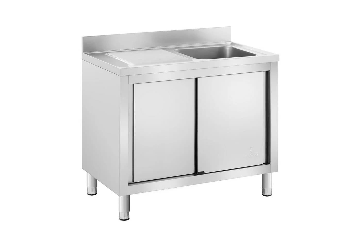 Royal Catering Edelstahlspüle 100 x 60 x 94 cm Spülenunterschrank - Bild 2