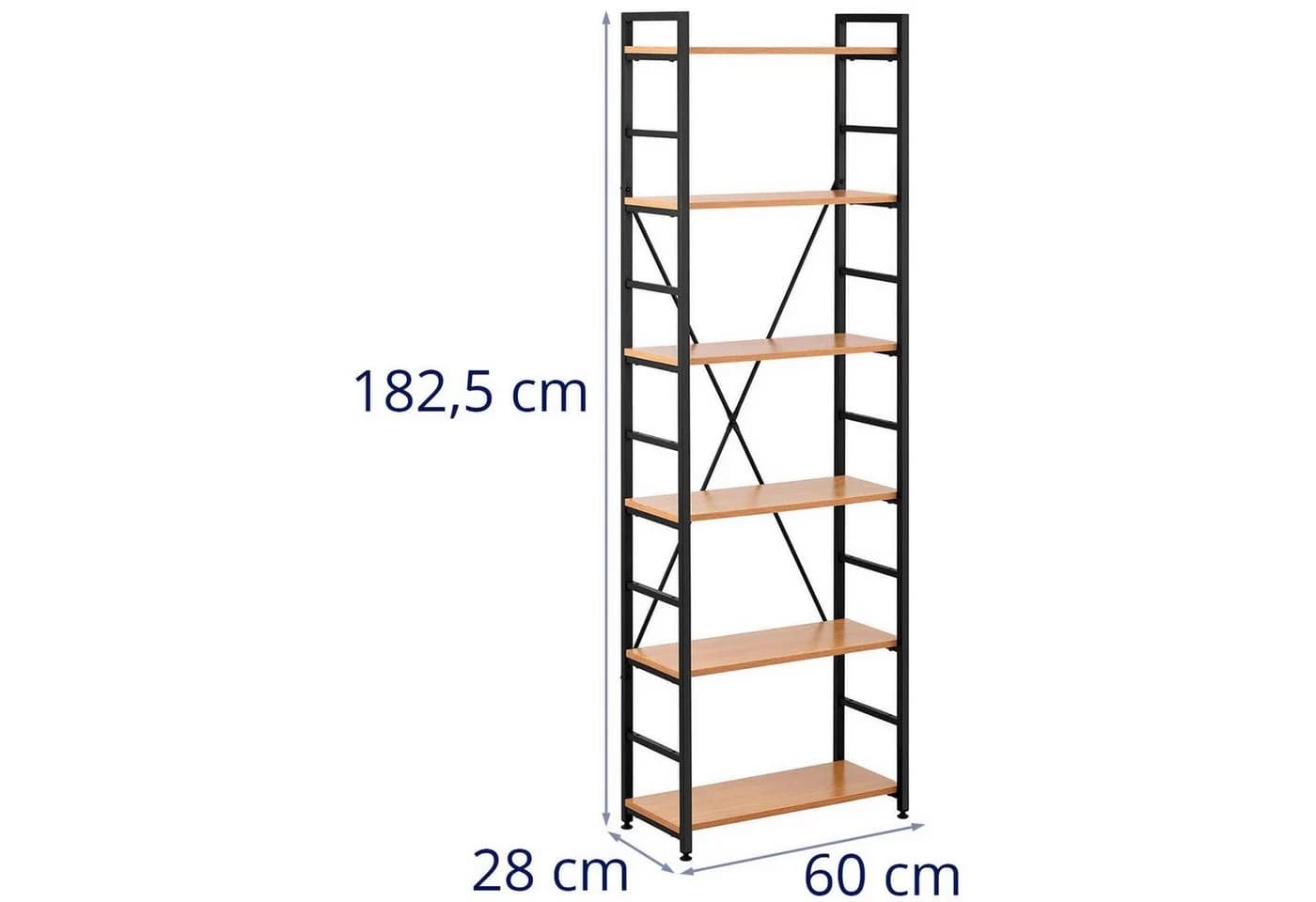 Fromm&Starck Bücherregal Standregal Schwarz 6 Ebenen - Bild 5