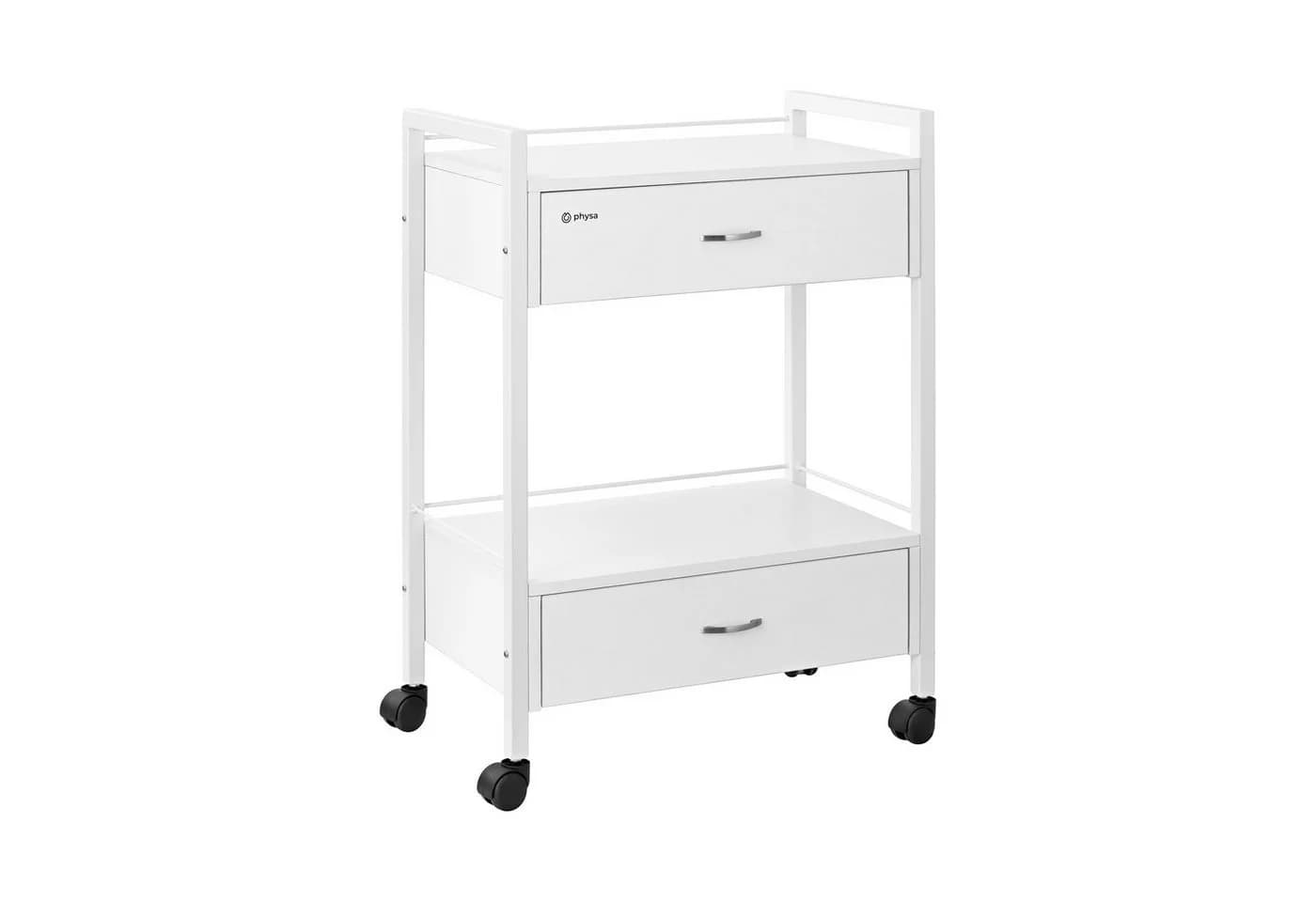 Physa Rollwagen Kosmetikwagen Weiß 2 Schubladen 30 kg Tragfähigkeit - Bild 2