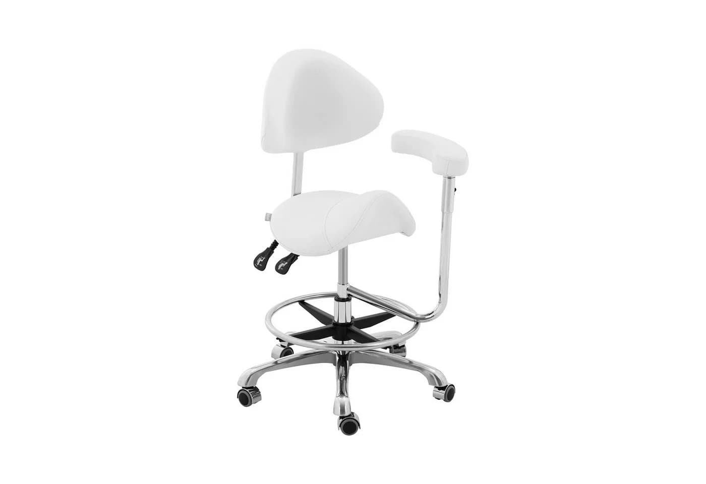 Physa Sattelstuhl Sattelhocker mit Lehne Rollhocker Braun höhenverstellbar - Bild 2