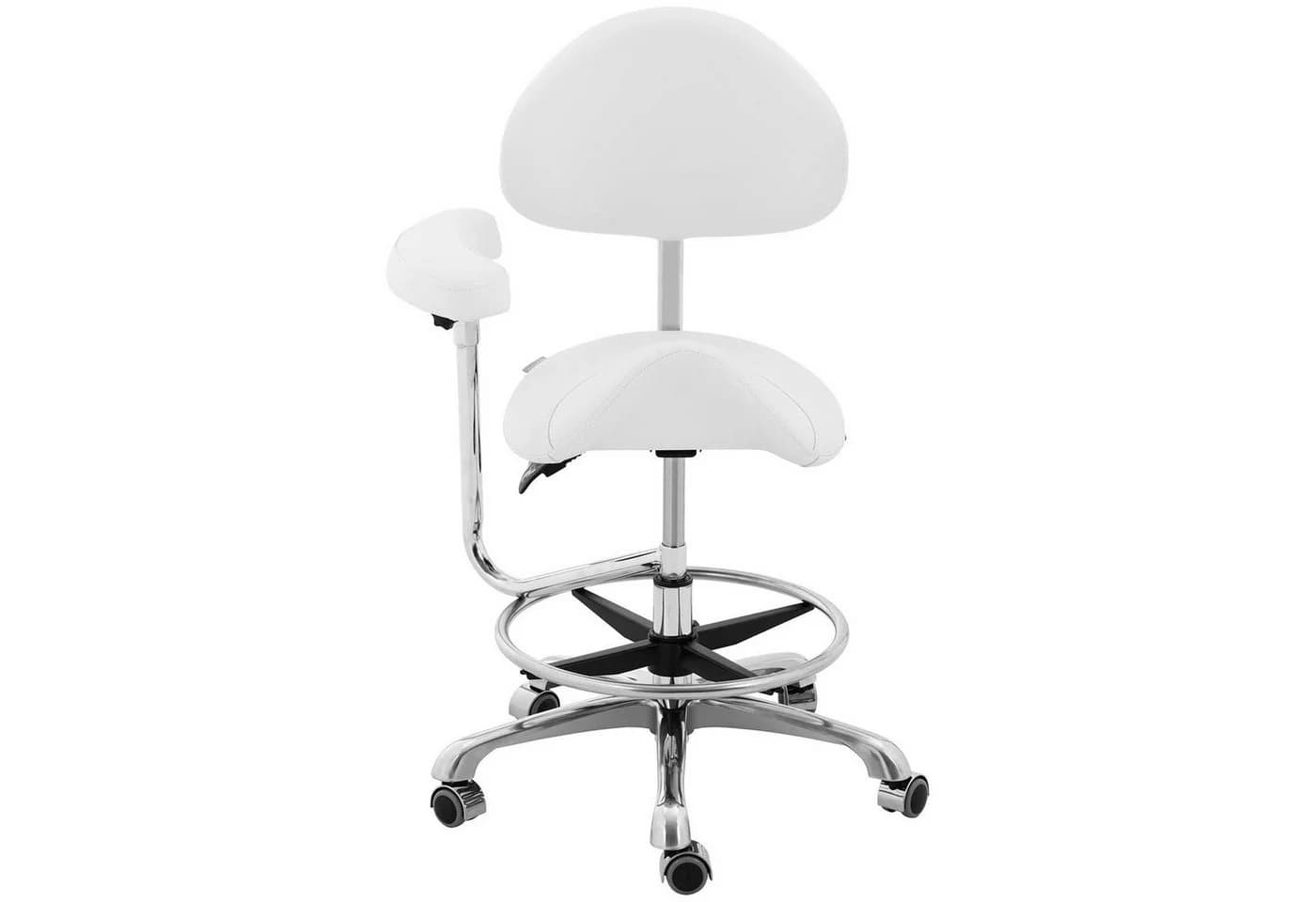 Physa Sattelstuhl Sattelhocker mit Lehne Rollhocker Braun höhenverstellbar - Bild 4