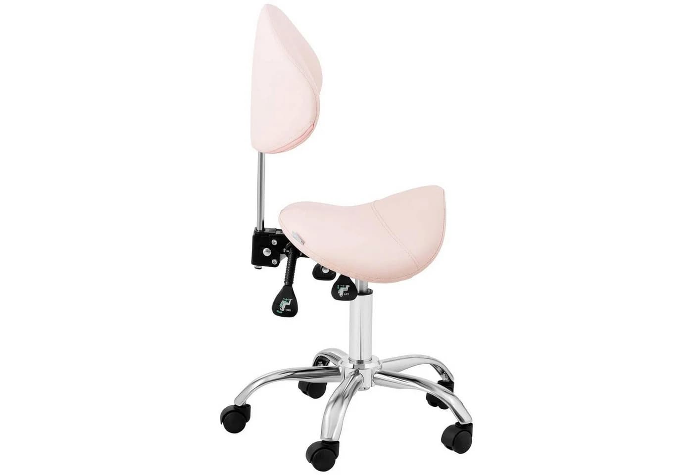 Physa Sattelstuhl Mannheim mit Lehne Rosa Silbern - Bild 5
