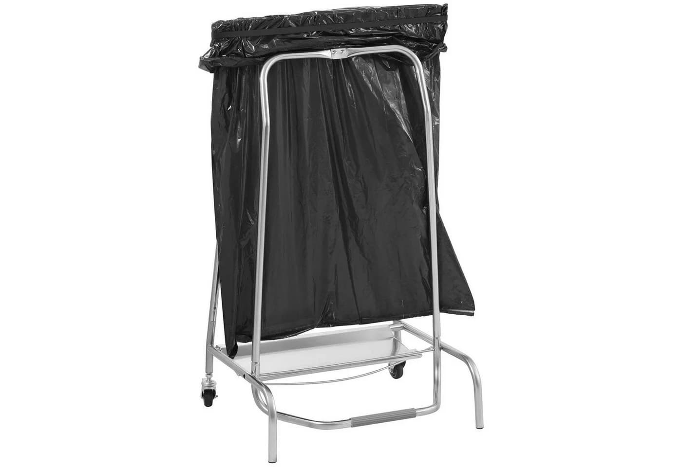 Uniprodo Müllsackständer mit Fußpedal und Lenkrollen Schwarz/Silber - Bild 4