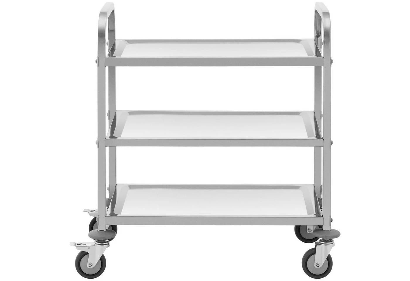 Royal Catering Servierwagen 3 Ebenen Küchenwagen Küchenrollwagen Lenkrollen Edelstahl 81 kg Gastro - Bild 4