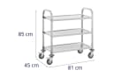 Royal Catering Servierwagen 3 Ebenen Küchenwagen Küchenrollwagen Lenkrollen Edelstahl 81 kg Gastro Bild 5