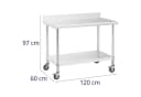 Royal Catering Arbeitstisch 60 x 120 cm Rollbarer Edelstahltisch Bild 5