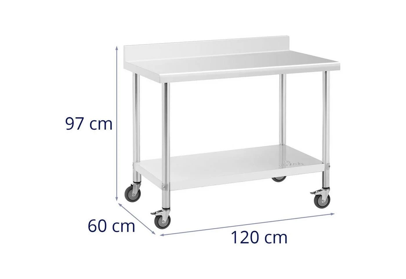 Royal Catering Arbeitstisch 60 x 120 cm Rollbarer Edelstahltisch - Bild 5