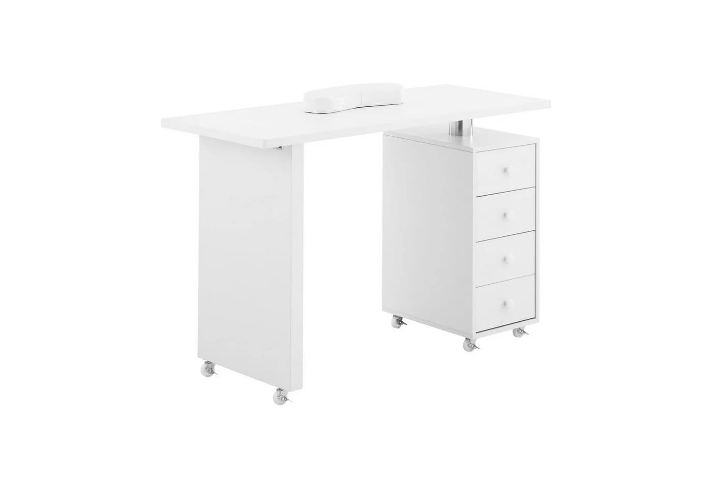 Physa Nageltisch mit 4 Schubladen und Rollen Weiß - Bild 2