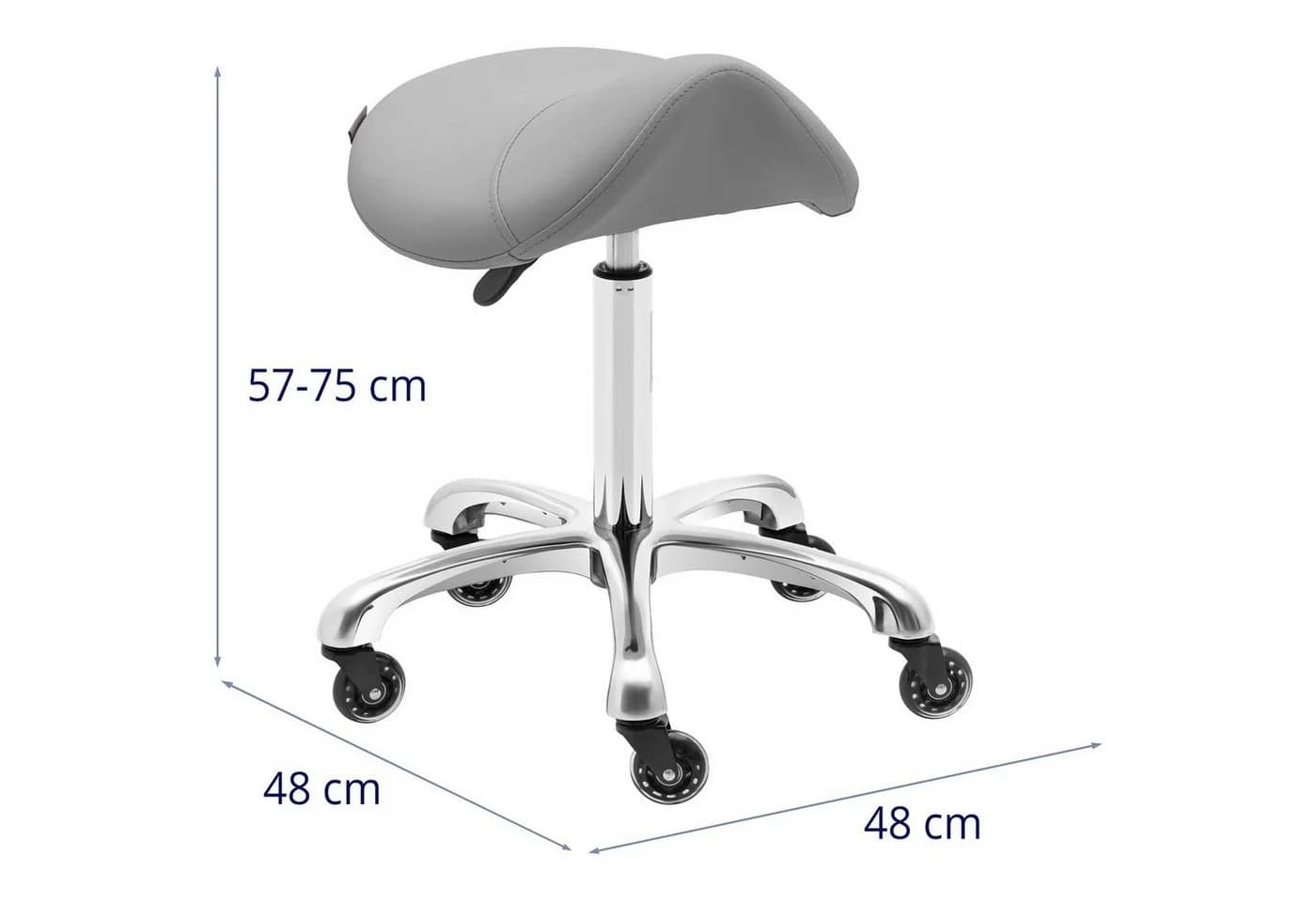 Physa Sattelhocker YORK DARK GRAY Ergonomischer Rollhocker Höhenverstellbar Dunkelgrau - Bild 5