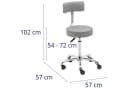 Physa Rollhocker WELLS DARK GRAY höhenverstellbar mit Rollen Bild 5