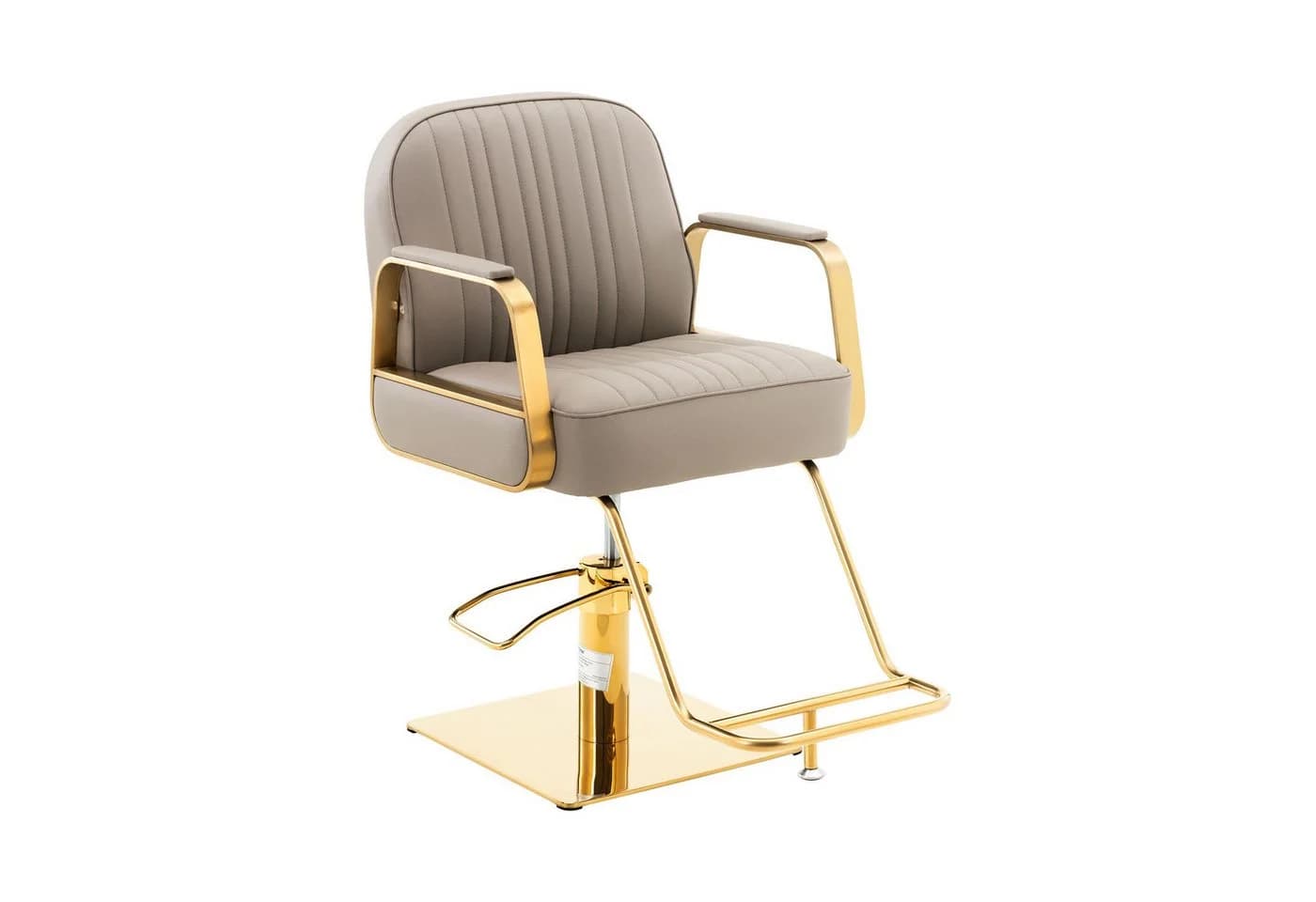 Physa Friseurstuhl Staunton Beige/Gold mit Fußstütze und Höhenverstellung - Bild 2