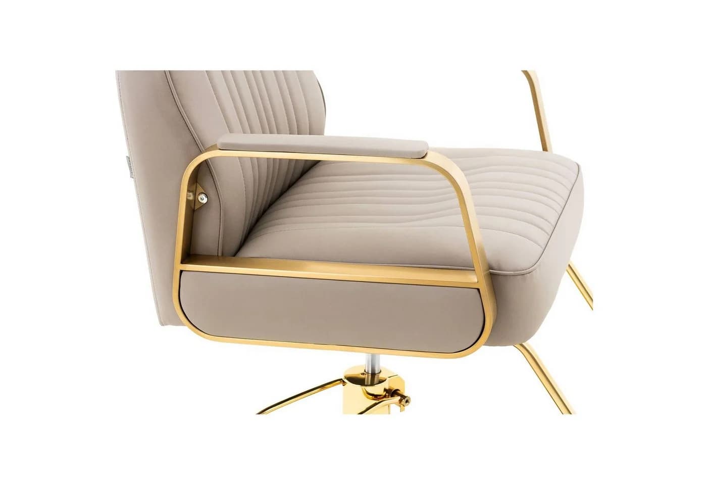Physa Friseurstuhl Staunton Beige/Gold mit Fußstütze und Höhenverstellung - Bild 3