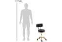 Physa Rollhocker mit Lehne Schwarz 150kg Tragkraft Bild 1