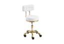 Physa Rollhocker mit Lehne höhenverstellbar weiß & gold Bild 2