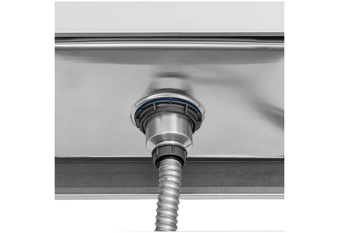 Royal Catering Edelstahlspüle Spültisch 140x60x97 cm 2 Becken - Bild 3