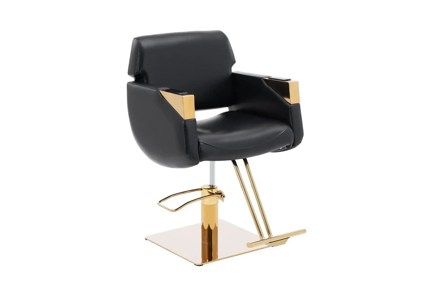 Physa Friseurstuhl mit Fußstütze 200 kg Penryn Black & Gold - Bild 2