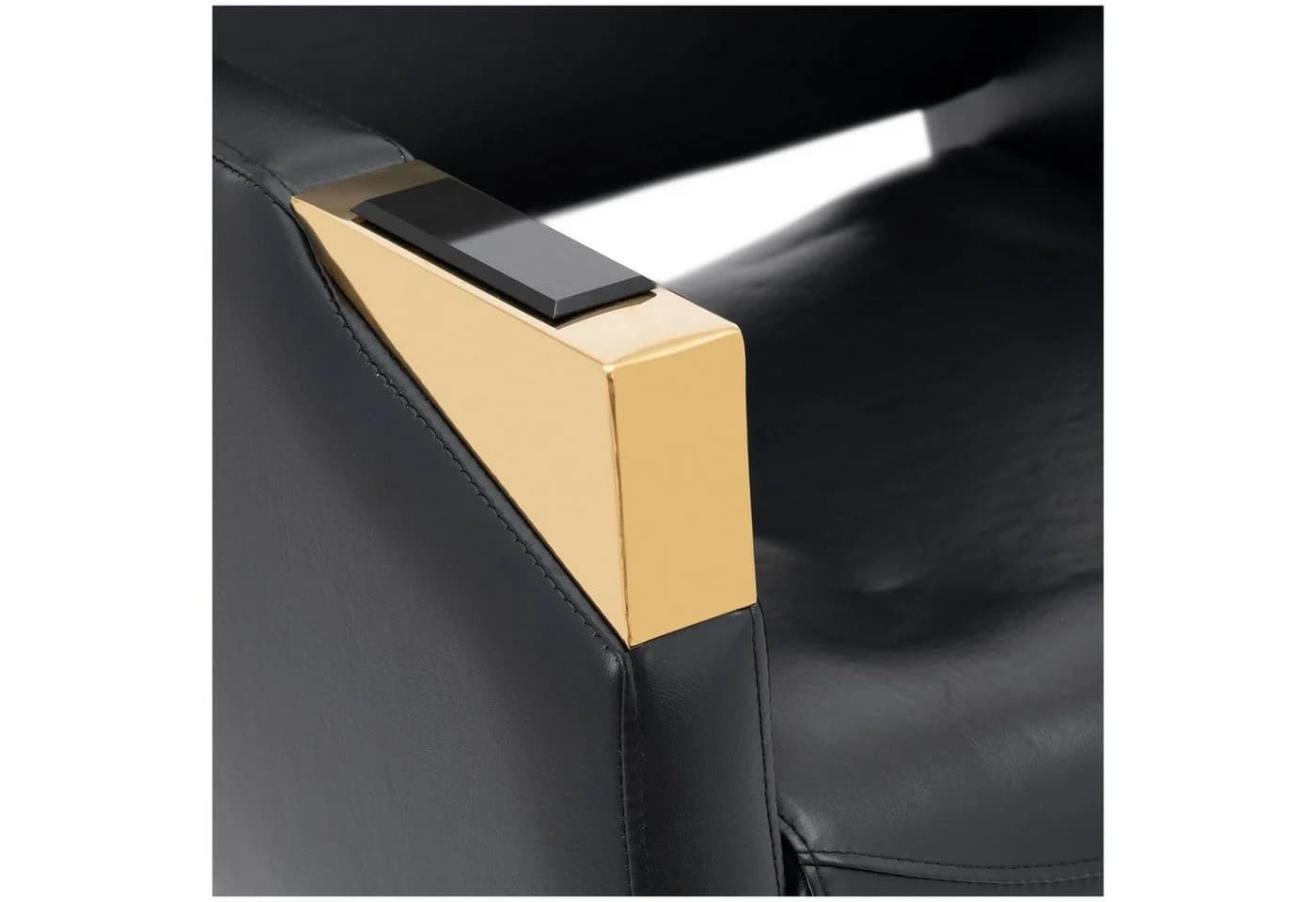 Physa Friseurstuhl mit Fußstütze 200 kg Penryn Black & Gold - Bild 5