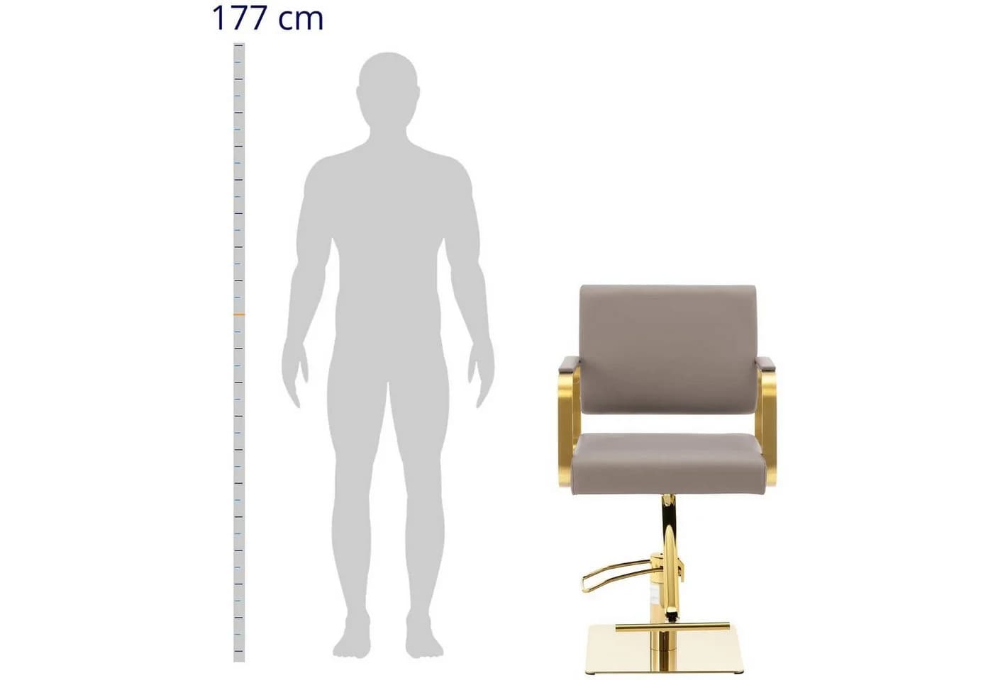Physa Friseurstuhl mit Fußstütze Beige & Gold