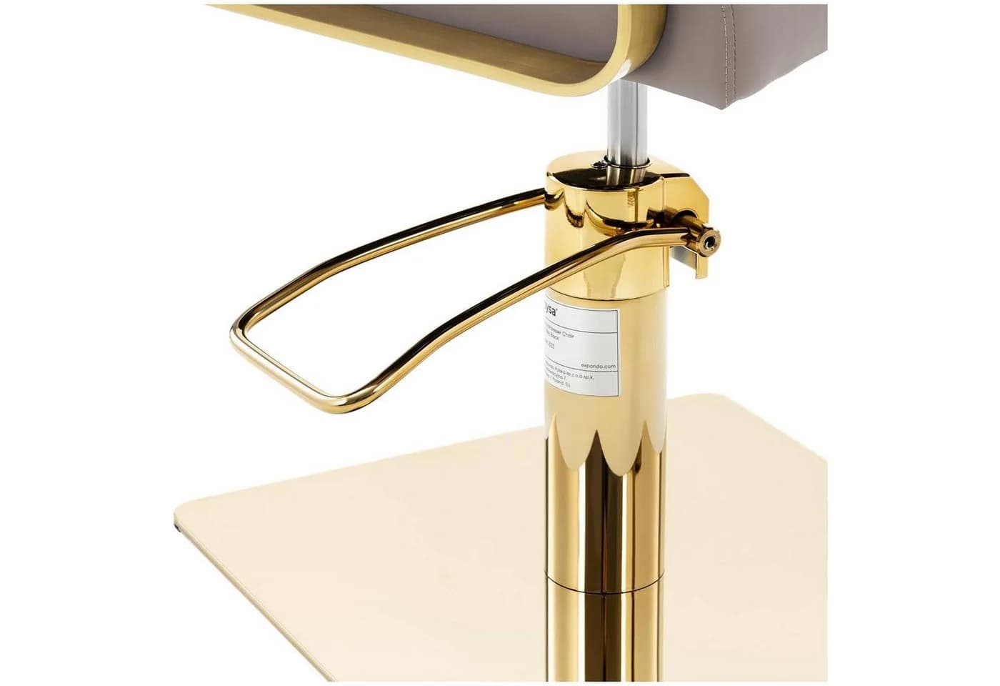 Physa Friseurstuhl mit Fußstütze Beige & Gold - Bild 3
