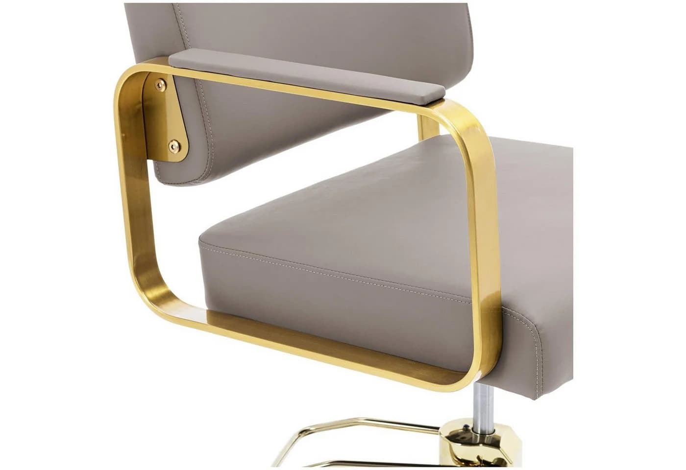 Physa Friseurstuhl mit Fußstütze Beige & Gold - Bild 4