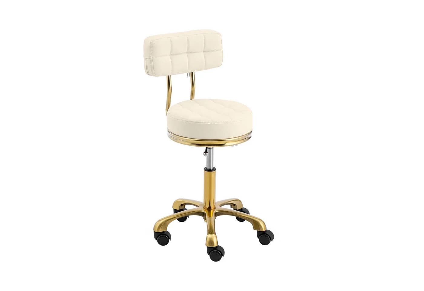 Extrvaganter Rollhocker in Beige und Gold - Bild 2