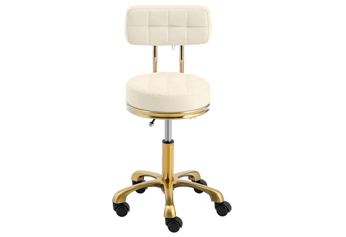 Extrvaganter Rollhocker in Beige und Gold - Bild 4