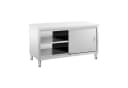 Royal Catering Arbeitstisch 150x70 cm Edelstahltisch Schiebetüren Gastro Bild 2