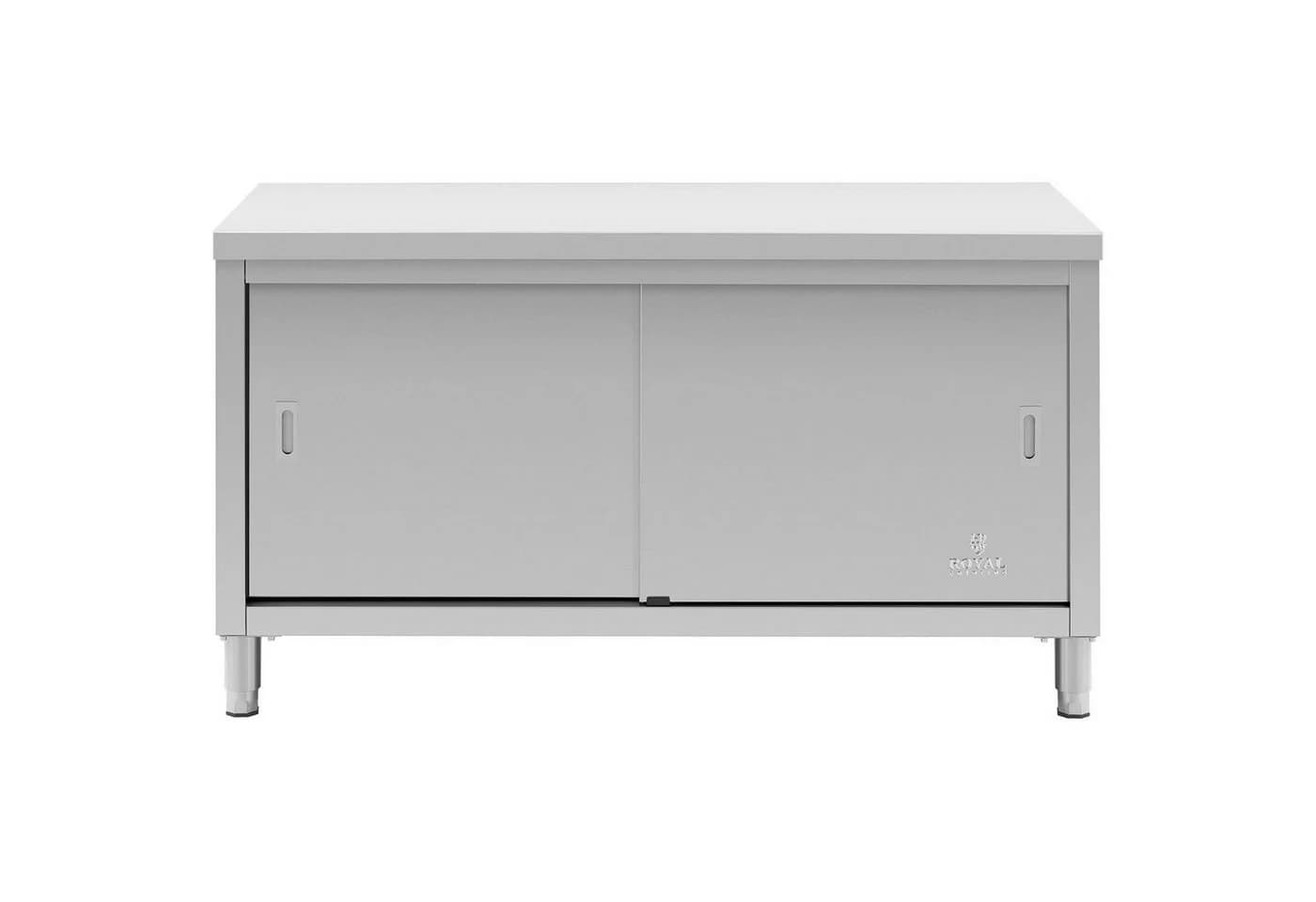 Royal Catering Arbeitstisch 150x70 cm Edelstahltisch Schiebetüren Gastro - Bild 4