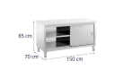 Royal Catering Arbeitstisch 150x70 cm Edelstahltisch Schiebetüren Gastro Bild 5