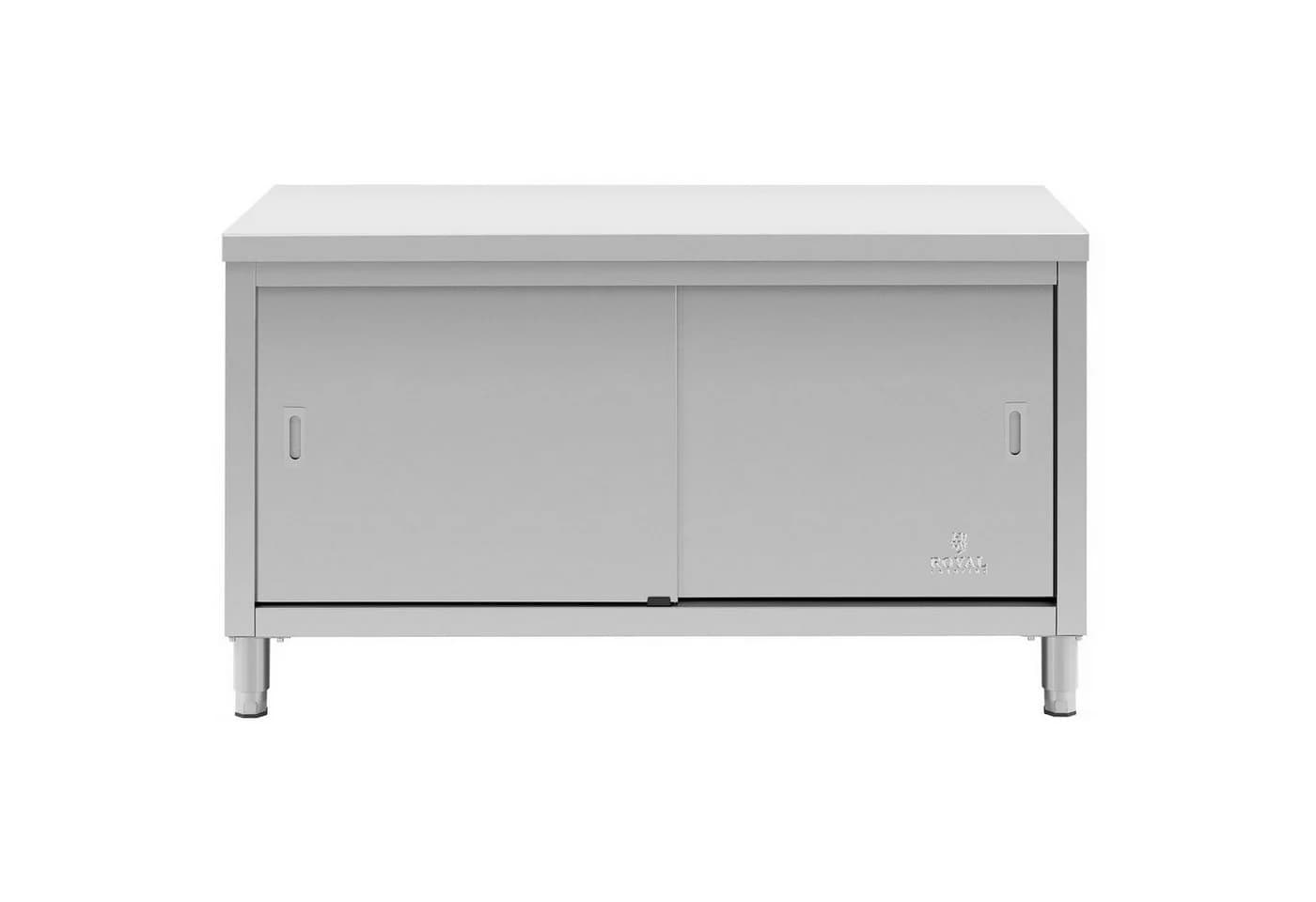 Royal Catering Arbeitstisch 150 x 60 cm Arbeitsschrank Gastro Schiebetüren Edelstahschrank - Bild 4