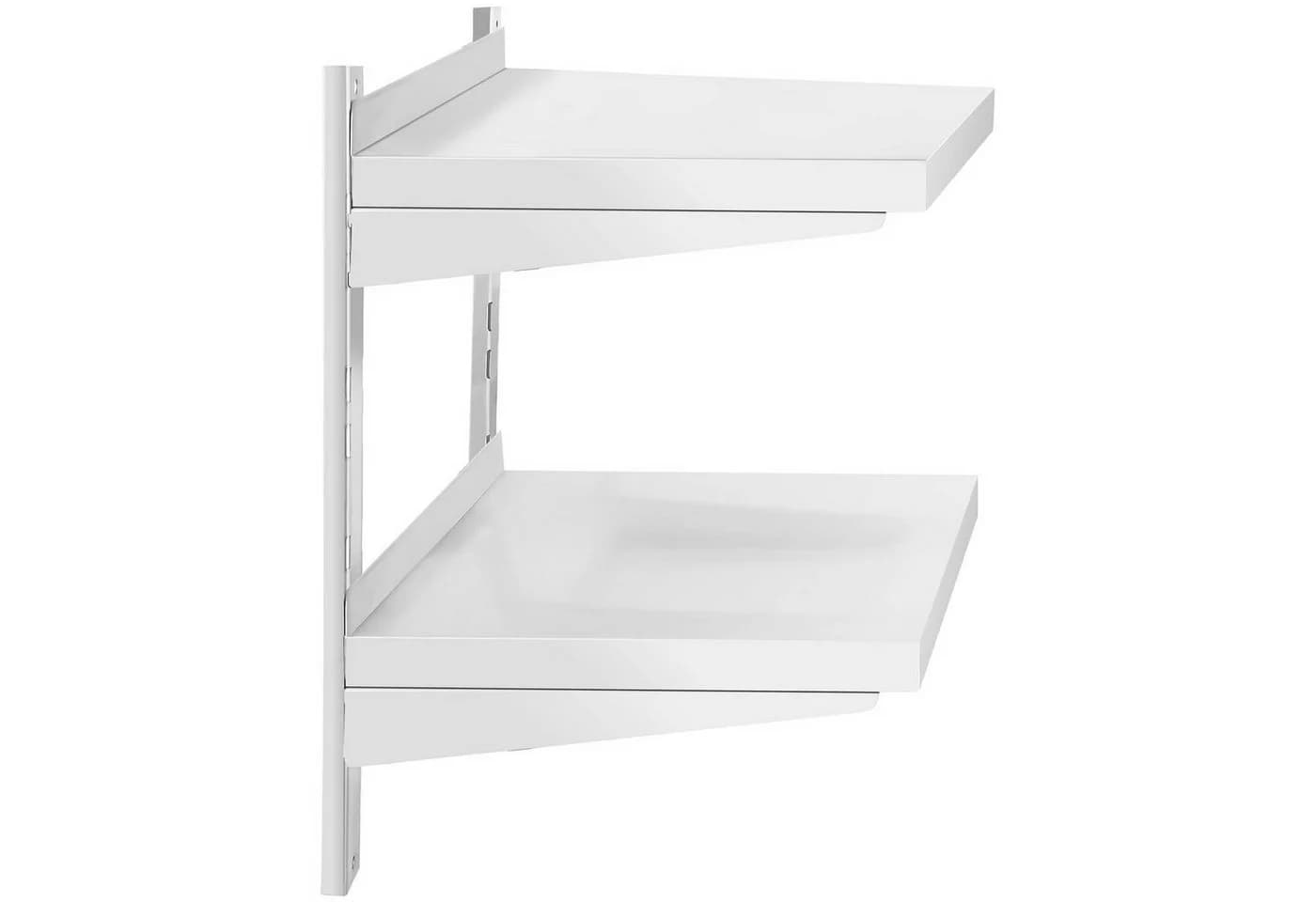 Royal Catering Wandbord Edelstahl 2 Ablagen Silber