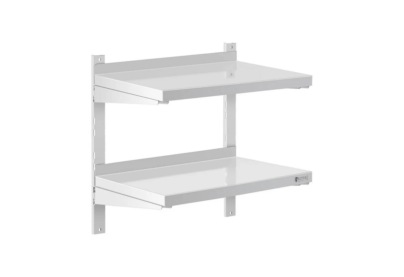 Royal Catering Wandbord Edelstahl 2 Ablagen Silber - Bild 2
