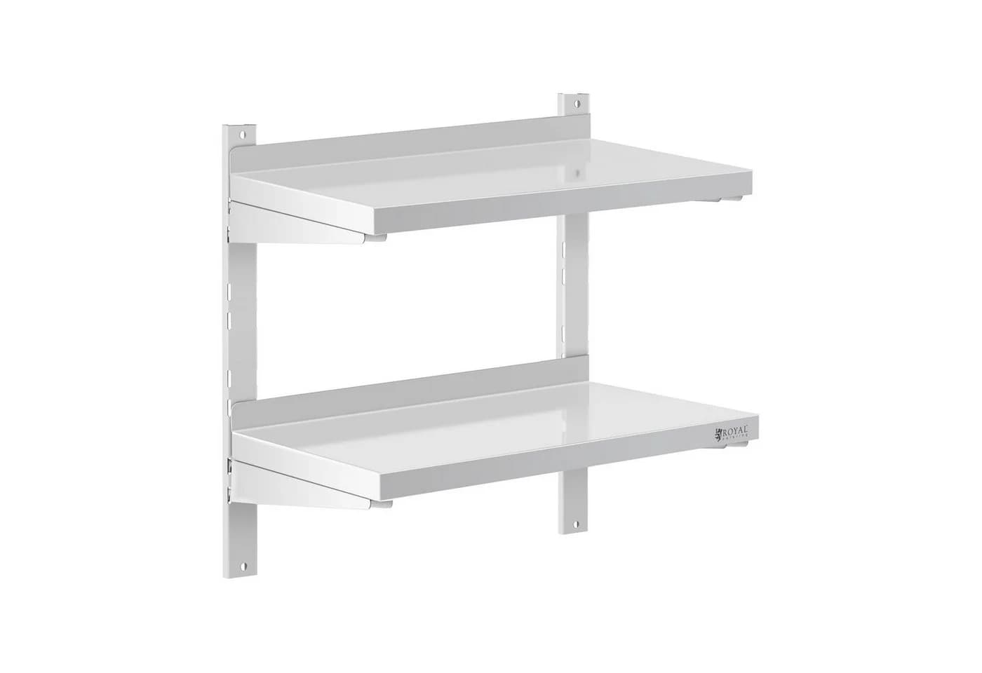 Royal Catering Hängeregal 60 x 30 cm Wandbord Doppel Wandregal Edelstahl - Bild 2