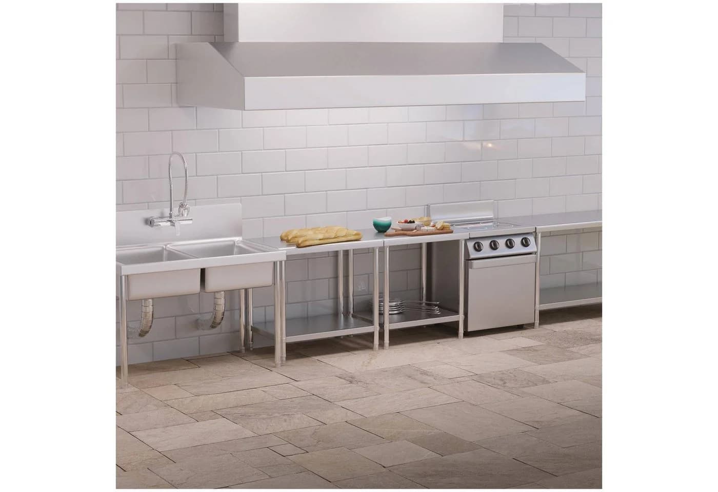 Royal Catering Edelstahltisch 60x60cm mit Ablage - Bild 4