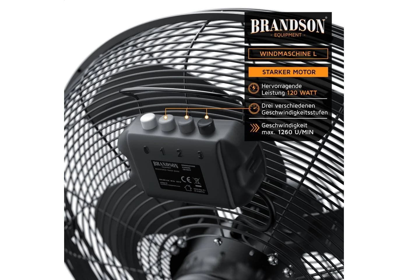 Brandson Windmaschine 120W Standventilator Retro Stil 50cm - Bild 5