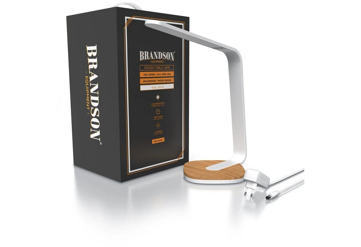 Brandson LED Schreibtischlampe Weiß/Braun Touch Dimmbar Timer - Bild 2