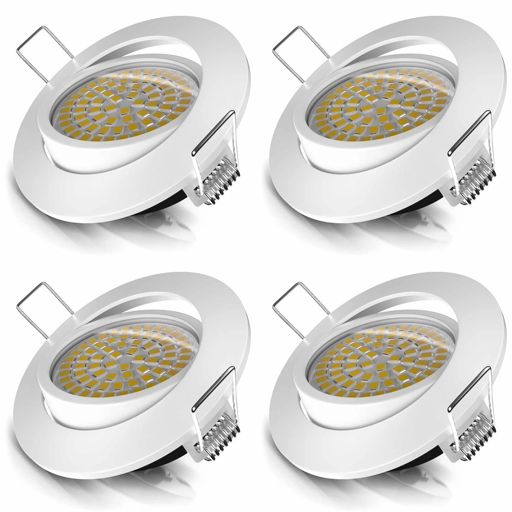 Brandson 4x LED Einbaustrahler schwenkbar Warmweiß 3000K Deckenspot 5W