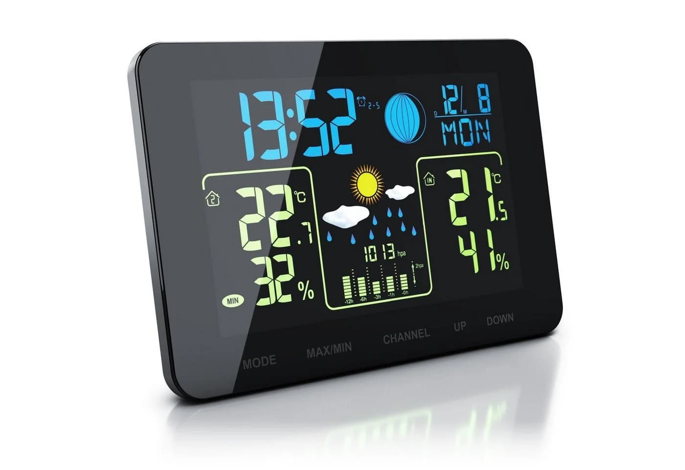 BEARWARE Funkwetterstation mit Farbdisplay & Außensensor Barometer - Bild 2
